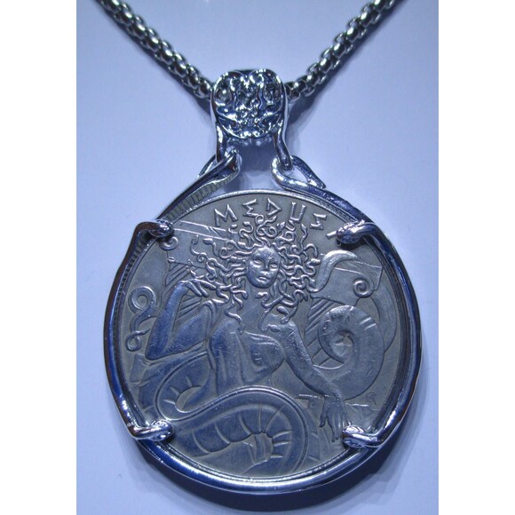 NEW-Two Versions of MEDUSA Necklace, Two Necklaces in One-Greek Goddess - Picture 3 of 7